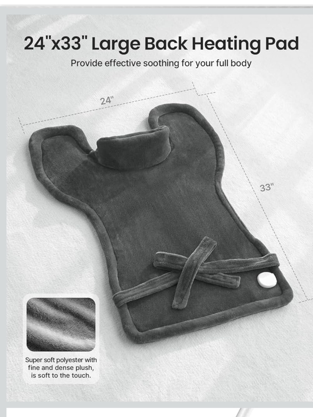 RENPHO Gray Electric Heating Pad for Neck & Shoulders - Picture 3 of 7